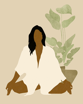Illustration femme méditation